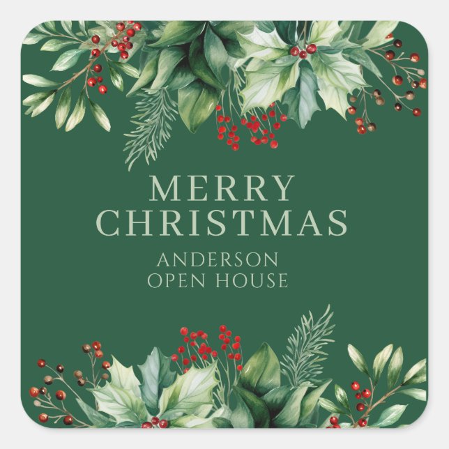 Elegant Christmas  Square Sticker (Front)