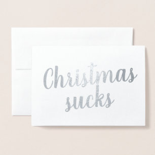 Elegant Christmas Sucks Foil Card