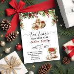 Elegant Christmas Tea Party Floral Bridal Shower Invitation<br><div class="desc">Christmas Bridal Shower Invitations Celebrate in style with our Elegant Christmas Tea Party Floral Bridal Shower Invitation. Perfect for a festive and sophisticated bridal shower, this invitation combines the elegance of a tea party with the warmth of Christmas flowers. Featuring a stunning blend of seasonal greenery, delicate flowers, and refined...</div>