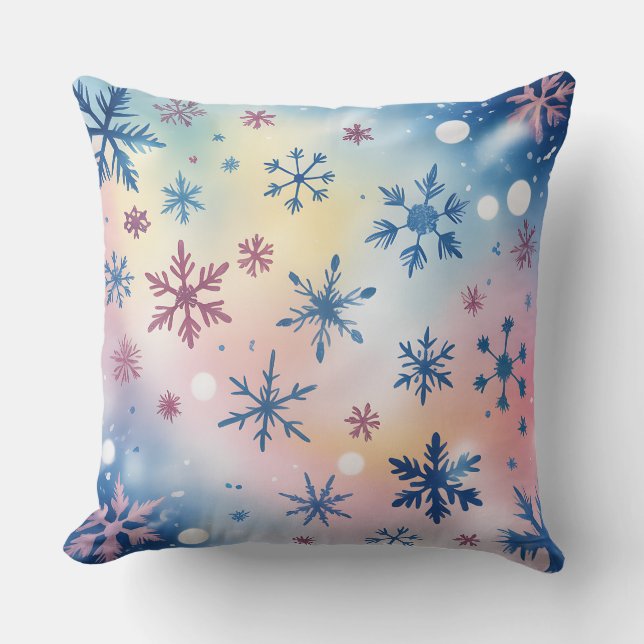 Elegant Christmas Throw Pillow– Red & Gold Holiday Cushion (Front)