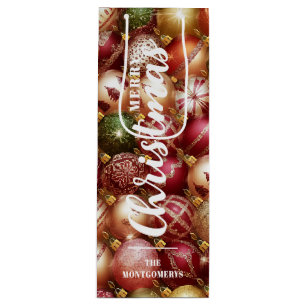 Elegant Christmas Tree Baubles Decoration Wine Gift Bag