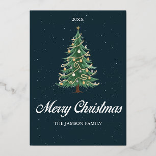 Elegant Christmas Tree Card Merry Christmas Wish