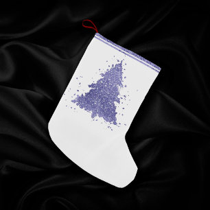 Elegant Christmas Tree   Charming Lavender Purple Small Christmas Stocking
