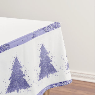 Elegant Christmas Tree Charming Lavender Purple Tablecloth