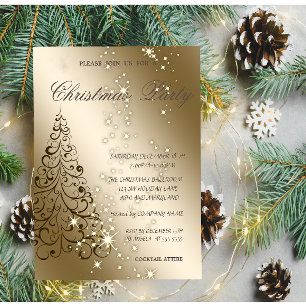 Elegant Christmas Tree,Christmas Party Invitation