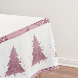 Elegant Christmas Tree   Dusty Mauve Pink Splatter Tablecloth