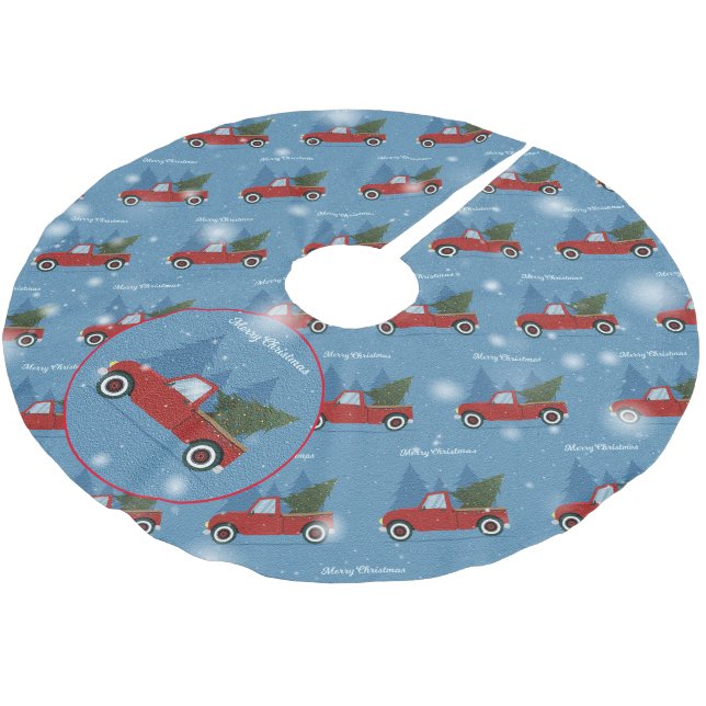 Elegant Christmas Tree Gift Brushed Polyester Tree Skirt (Angled)