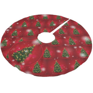 Elegant Christmas Tree Gift Brushed Polyester Tree Skirt