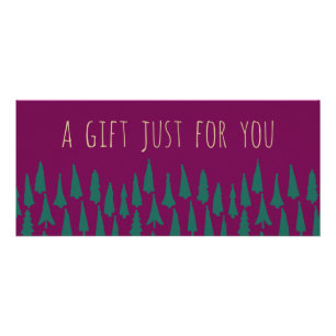 Elegant Christmas Tree Gift Voucher Rack Card