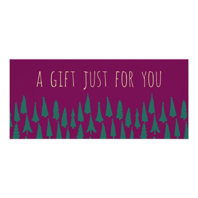Elegant Christmas Tree  Gift Voucher Rack Card (Front)
