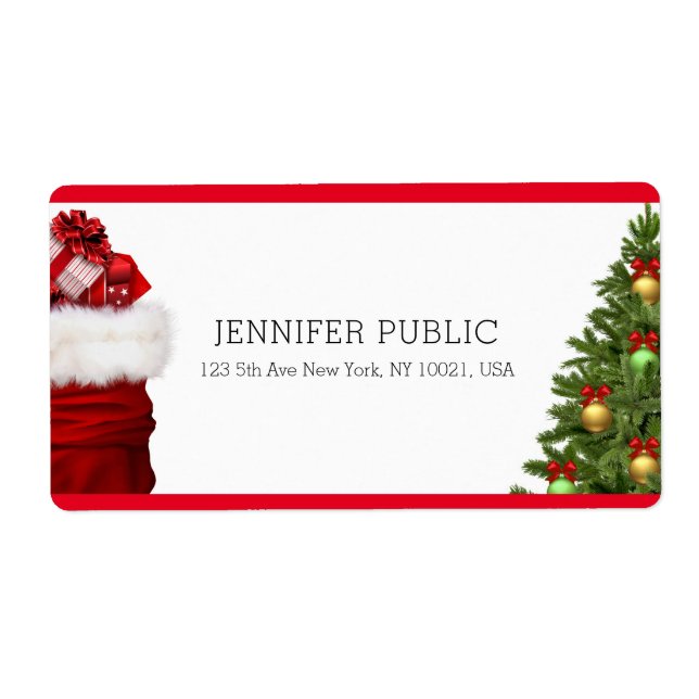Elegant Christmas Tree Gifts Trendy Template (Front)