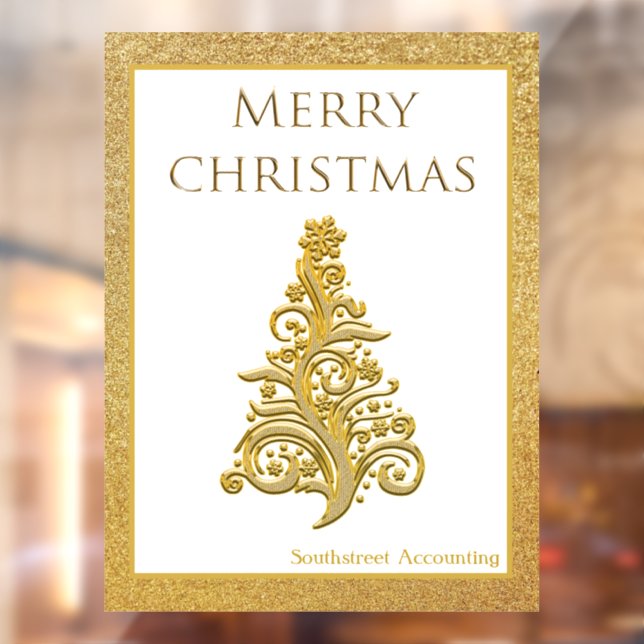 Elegant Christmas Tree Gold Glitter Storefront  (Sheet 2)