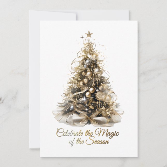 Elegant Christmas Tree Holiday Card (Front)