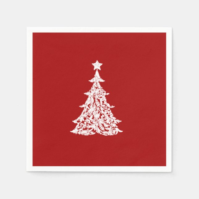 Elegant Christmas Tree Holiday Decor Napkin (Front)