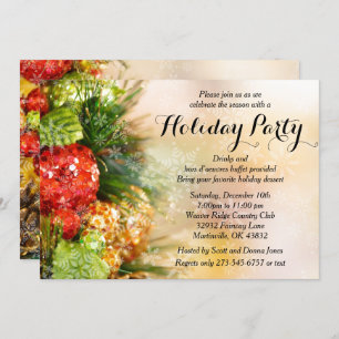 Elegant Christmas Tree Holiday Party Invitation