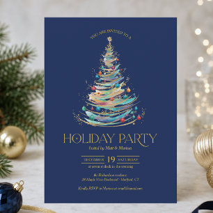 Elegant Christmas Tree Holiday Party Invitation