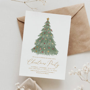Elegant Christmas Tree Holiday Party Invitation