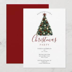 Elegant Christmas Tree Holiday Party Invitation
