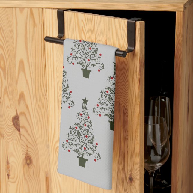 Elegant Christmas Tree Kitchen Towel (Thirds Fold)