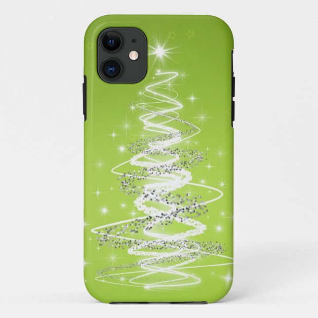 Elegant Christmas Tree Lime Green Case-Mate iPhone Case (Back)