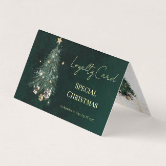 Elegant Christmas Tree Loyalty Card! Business Card