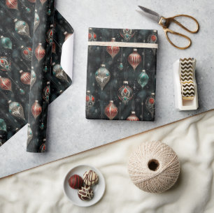 Elegant Christmas Tree Ornament Wrapping Paper