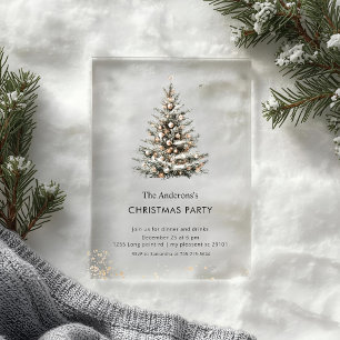 Elegant Christmas Tree Party  Acrylic Invitations