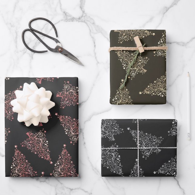 Elegant Christmas tree pattern   Wrapping Paper Sheet (Front)