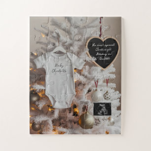 Elegant  Christmas tree pregnancy announcement  Jigsaw Puzzle