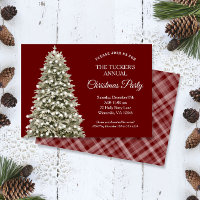 Elegant Christmas Tree Red Plaid Christmas Party