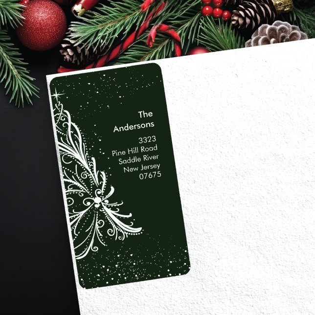 Elegant Christmas Tree Return Address Label (Creator Uploaded)