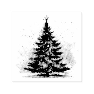Elegant Christmas Tree Self-inking Stamp