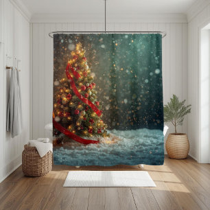 Elegant Christmas Tree Shower Curtain