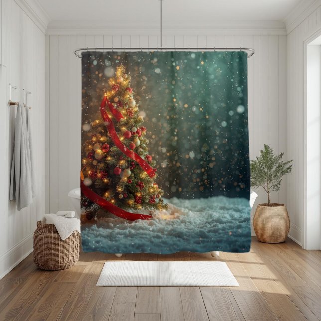 Elegant Christmas Tree Shower Curtain  (Creator Uploaded)