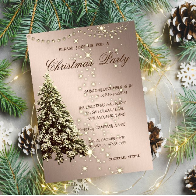 Elegant Christmas Tree,Sparkle ,Christmas Party Invitation (Creator Uploaded)