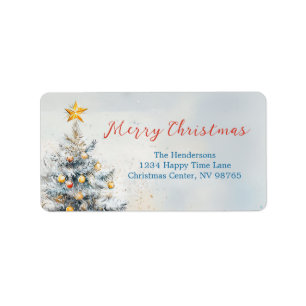 Elegant Christmas Tree Vintage Label
