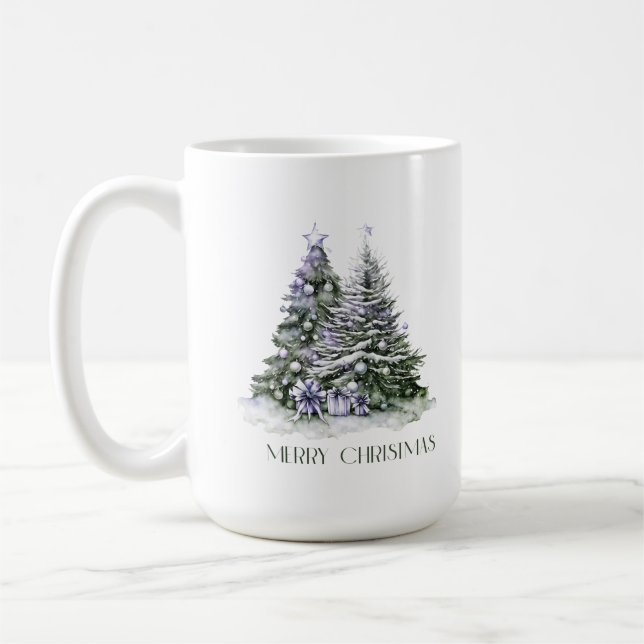 Elegant Christmas Trees Coffee Mug (Left)