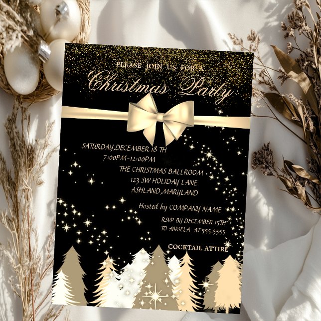Elegant Christmas Trees,Company Christmas Party Invitation (Creator Uploaded)