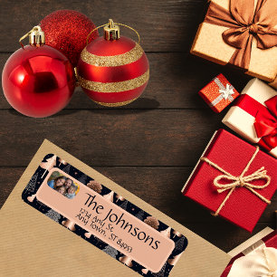 Elegant Christmas Trees Family Return Address Label