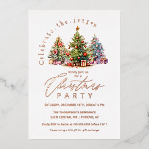 Elegant Christmas Trees Holiday Party Rose Gold