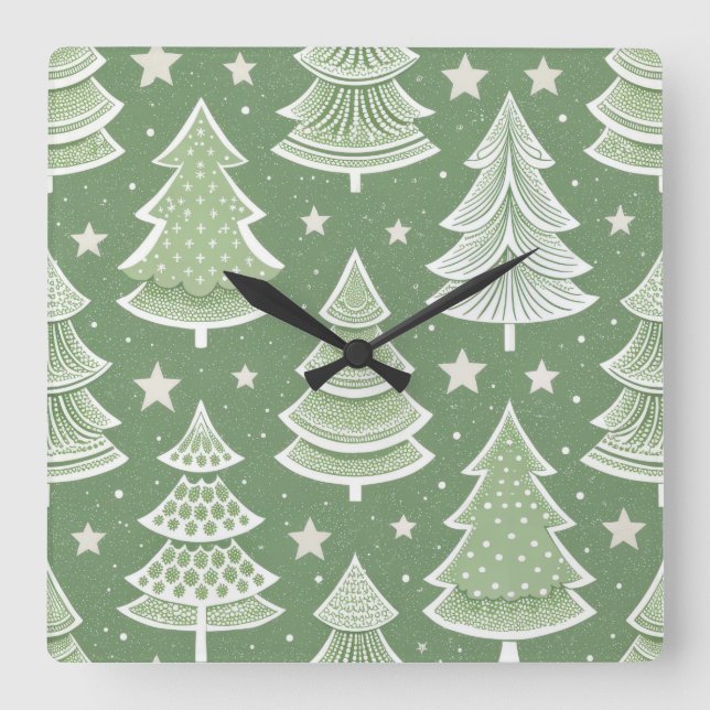 Elegant Christmas Wall Clock – Festive Winter Time (Front)