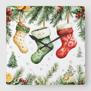 Elegant Christmas Wall Clock – Festive Winter Time