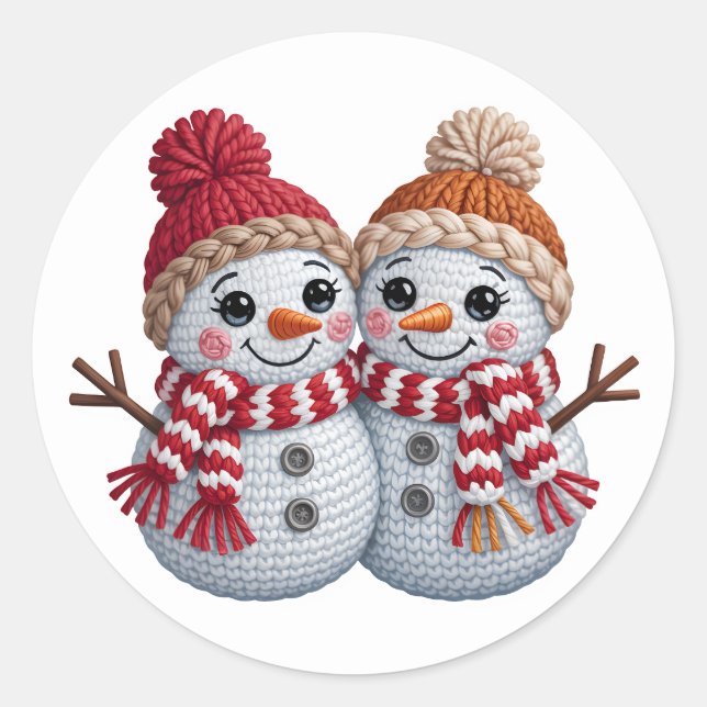 Elegant Christmas Watercolor Botanical  Classic Round Sticker (Front)