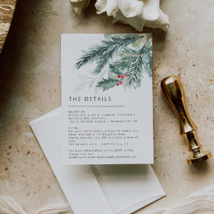 Elegant Christmas Wedding Details Card