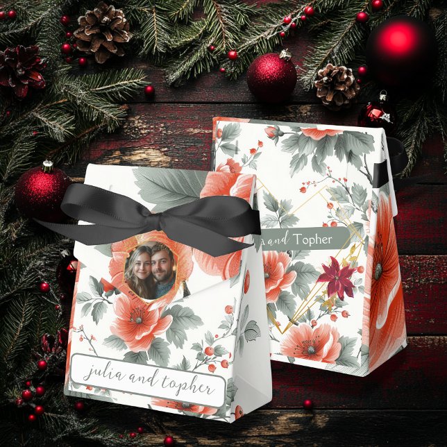 Elegant Christmas Wedding Floral with Romantic Pic Favour Box (Creator Uploaded)
