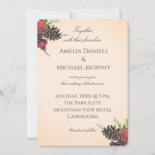 Elegant Christmas Wedding Invitation