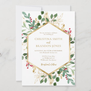 Elegant Christmas Wedding Invitation