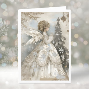 Elegant Christmas Winter Angel Holiday Card