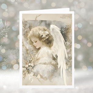 Elegant Christmas Winter Angel Holiday Card