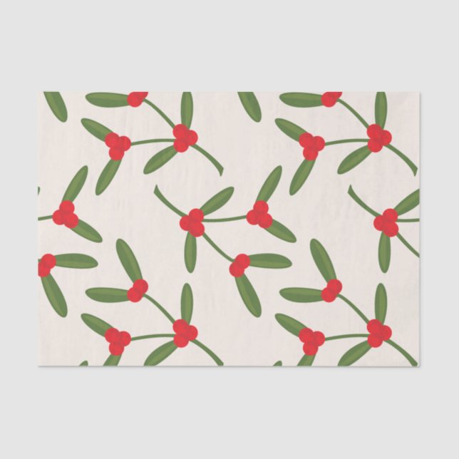 Elegant Christmas Winter Berries Holiday Tissue Paper (Front)